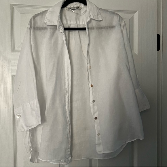 Zara Tops - Zara Linen 3/4 Sleeves Blouse